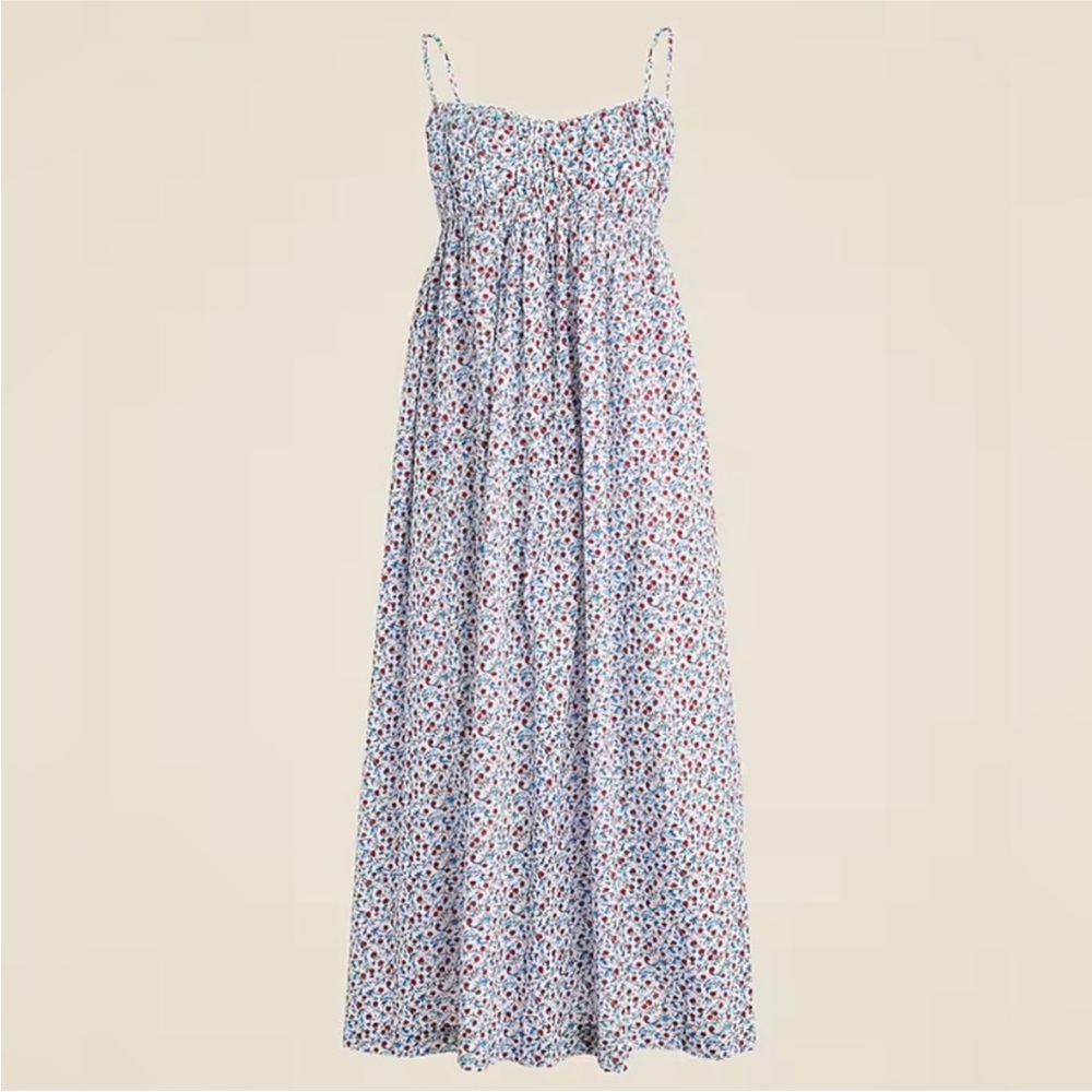 J Crew Floral Maxi Dress - Blue and Red